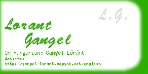 lorant gangel business card