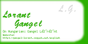 lorant gangel business card